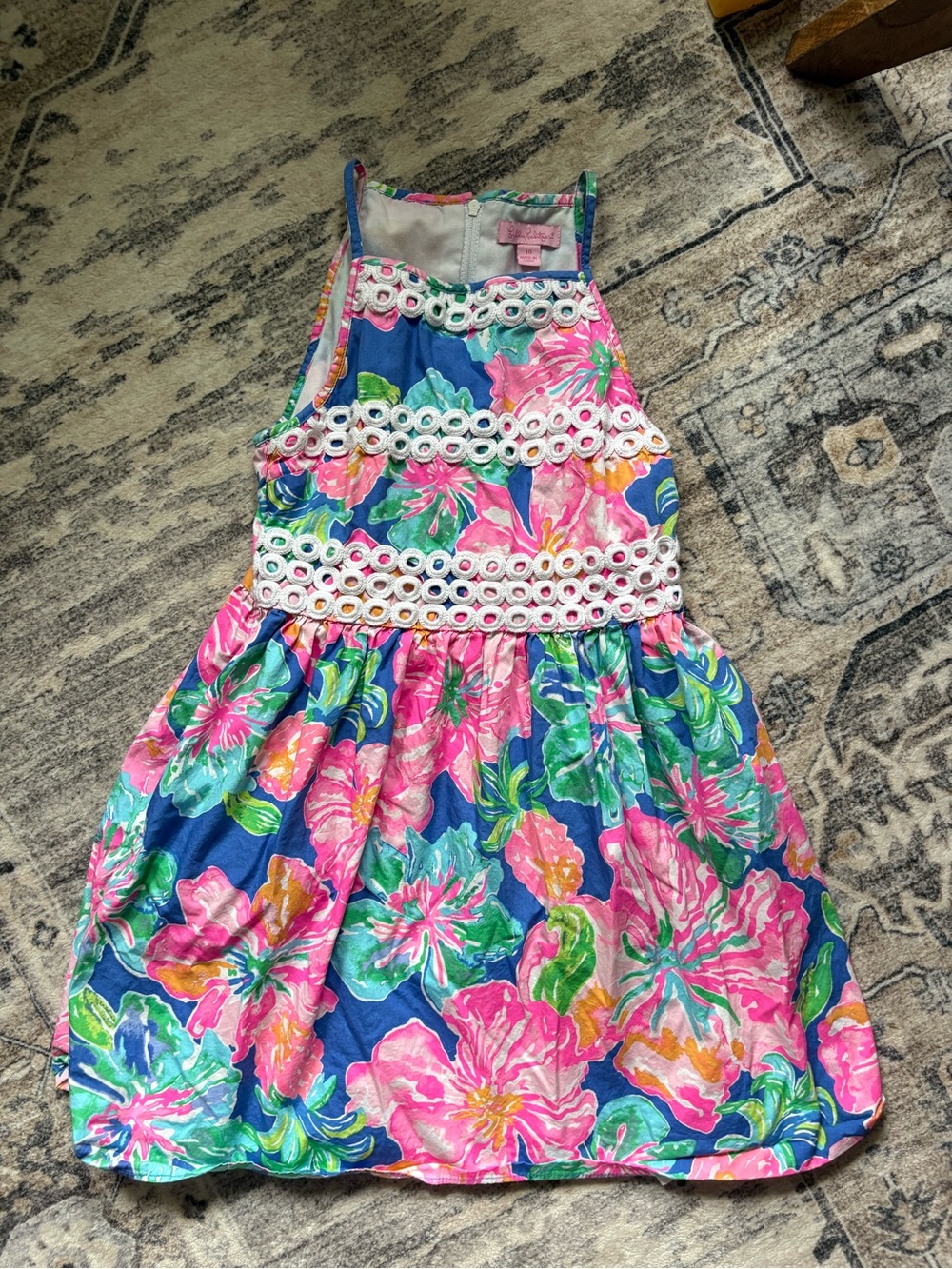 Lilly Pulitzer Elize Dress in Beckon Blue Jungle Utopia size 10 girls